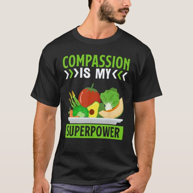 Camiseta Compaixão É Meu Superpoder Eu Sou Vegan (Frente)