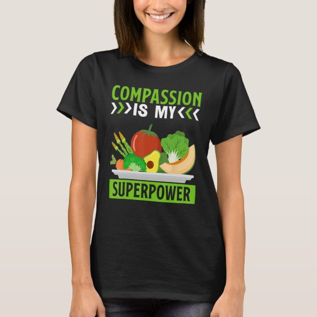 Camiseta Compaixão É O Meu Superpoder Eu Vegan (Frente)