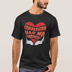 Camiseta Compaixão Não Tem Fronteiras Coração Vermelho Bond