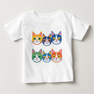 Camiseta Companheiros Coloridos de Gatos