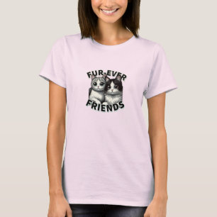 Camiseta Companheiros de fofinho - Série de Amizade de Gato