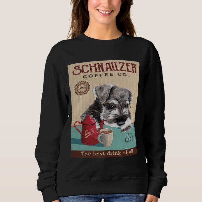 Camiseta Companhia de Café de Cachorro Schnauzer (Frente)