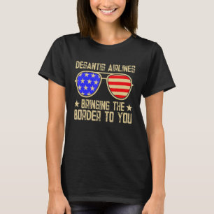 Camiseta Companhias aéreas Desantis trazendo a fronteira pa