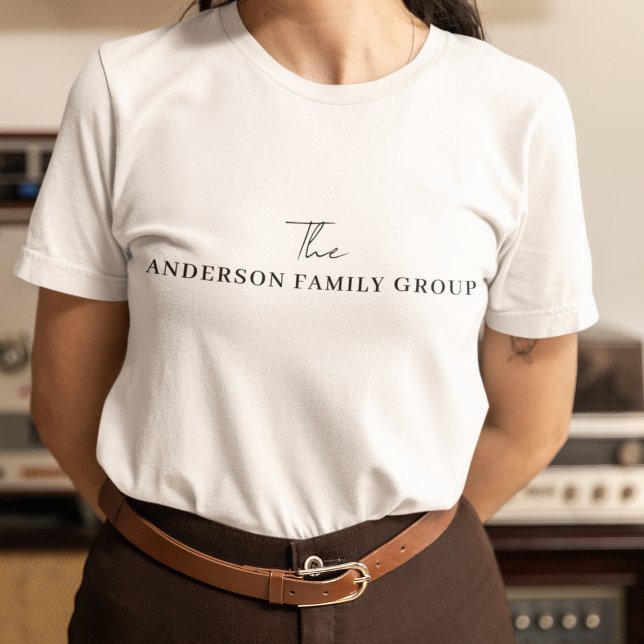 Camiseta Company Business Name Branding Black Script (Criador carregado)