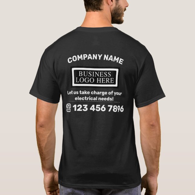 Camiseta Company Logo Business Contact Information Employee (Verso)