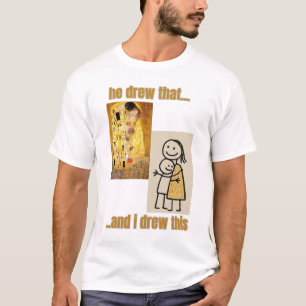 Camiseta Comparação de Arte Engraçada com Números Klimt e S