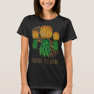 Camiseta Compartilhar é Cuidar Abacaxi Havaí Fruta Verão