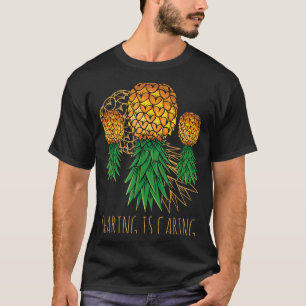 Camiseta Compartilhar é Cuidar Abacaxi Havaí Fruta Verão