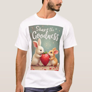 Camiseta Compartilhe a bondade - Dreamy Rabbit & Hamster
