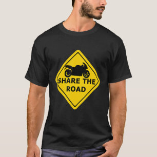 Camiseta Compartilhe o Sinal de Estrada Motorbike Biker 2 W