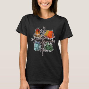 Camiseta Compass Adventure Campfire Wanderlust Traveler Cam