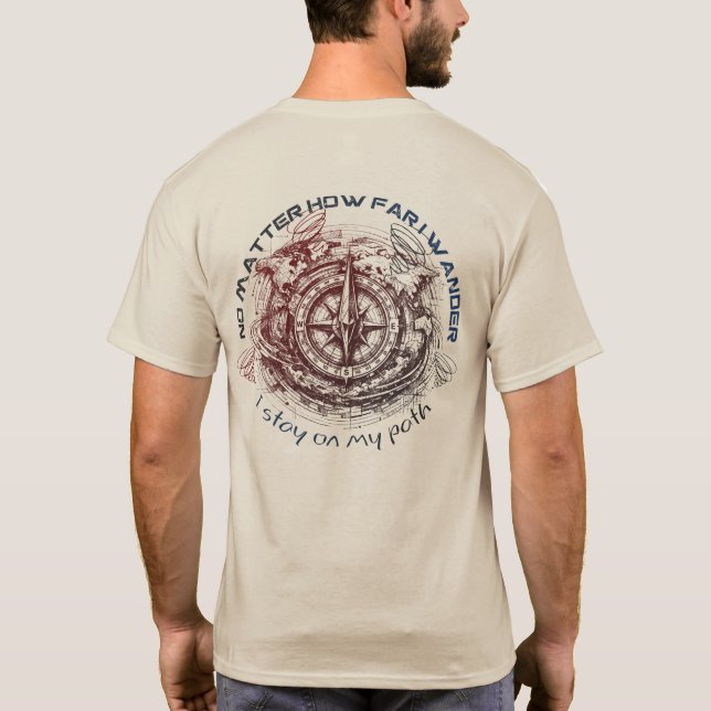 Camiseta Compass Adventure Explorer T Shirt Tee Casual Wear (Verso)