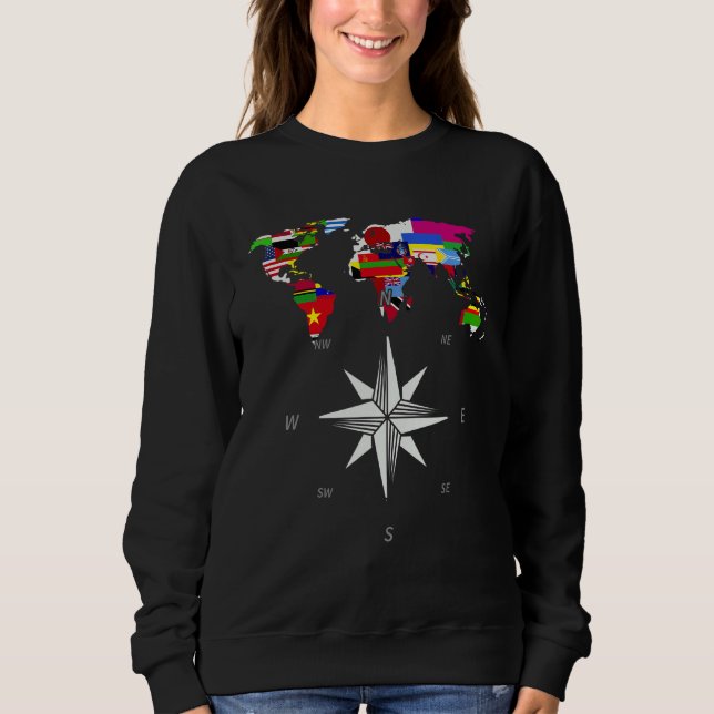 Camiseta Compass Country Sinalizadores Mundo Mapa Viajando  (Frente)