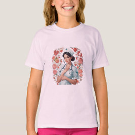 Camiseta Compassionate Nurse – Elegant Floral Art Illustrat