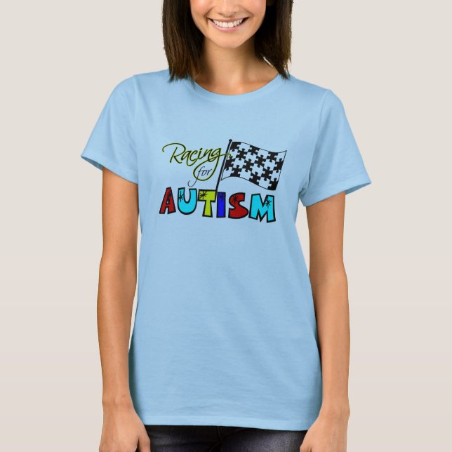 Camiseta Competência para o T das senhoras do autismo (Frente)