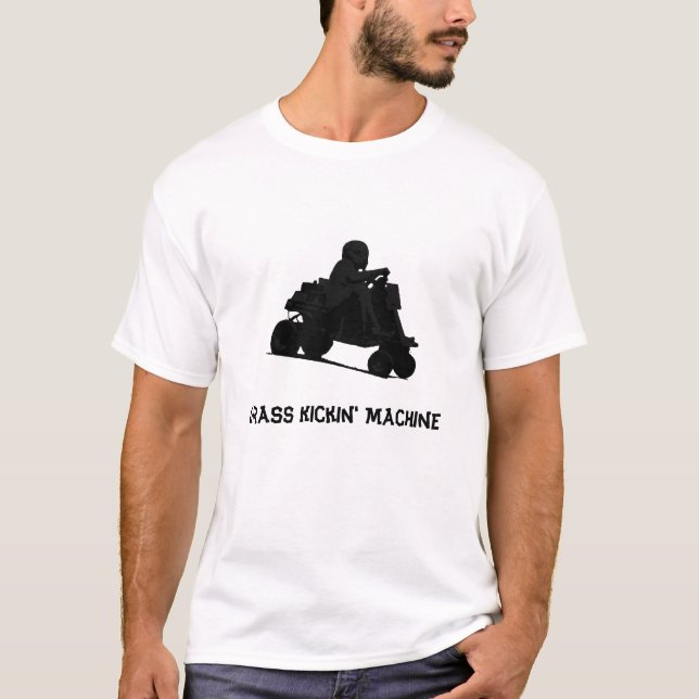 Camiseta Competência preta do Lawnmower do retrocesso da (Frente)