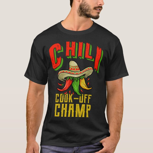 Camiseta Competição Chili Cook Off Champ Chili (Frente)