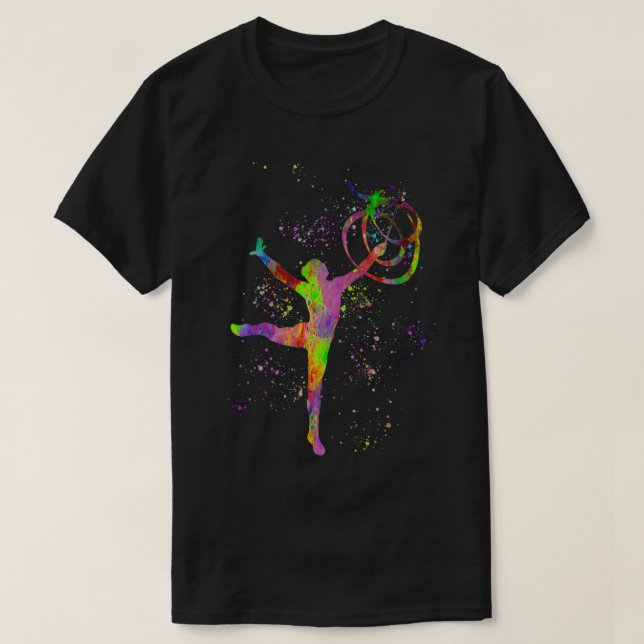 Camiseta Competição de ginástica rítmica em aquarela 26 (Frente do Design)