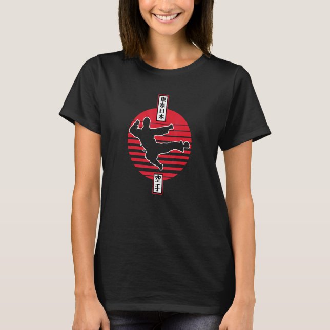Camiseta Competição de Karatê Design Minimalista Escrita Ja (Frente)