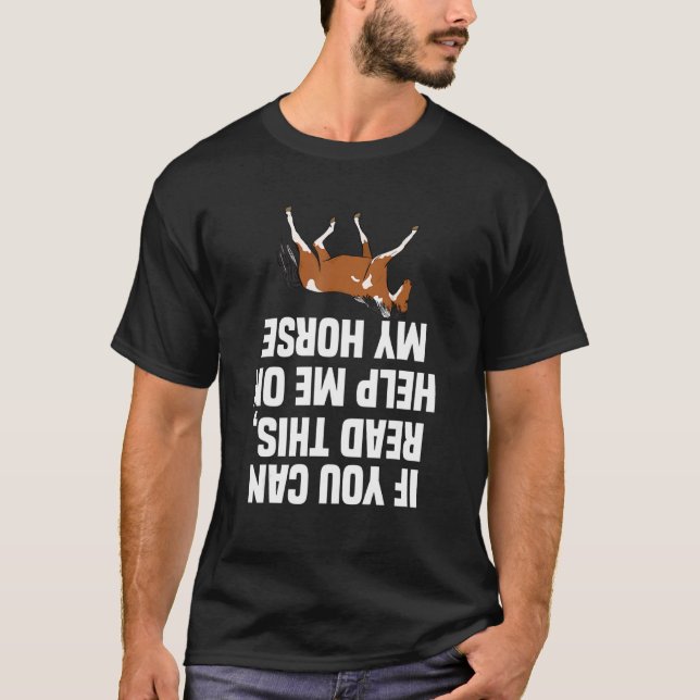 Camiseta Competição de Show de Cavalos de Cabeça para Baixo (Frente)