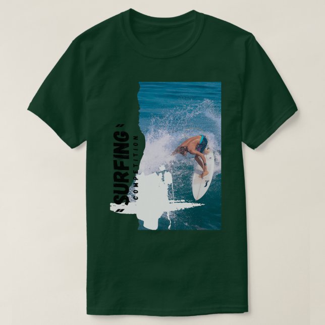 Camiseta Competição de surfe T (Frente do Design)