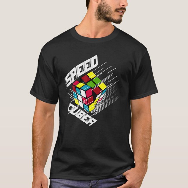 Camiseta Competitive Puzzle Cube Speed Cuber Hobby 80'S Vin (Frente)