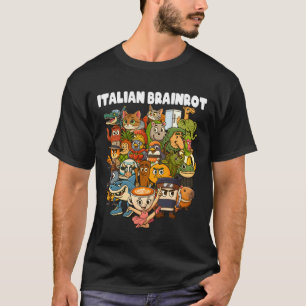 Camiseta Compilação de Meme de Italian Brainrot Humor de In