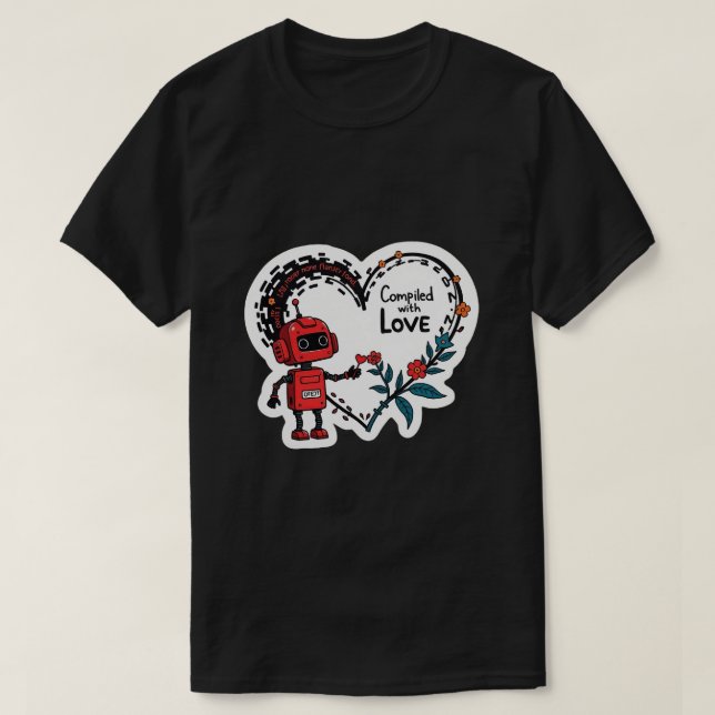 Camiseta Compilado Com Um Programador Engraçado De Amor (Frente do Design)