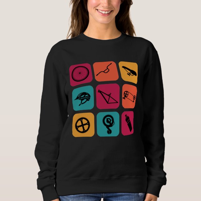 Camiseta Componentes de bicicleta antiga para ciclista (Frente)