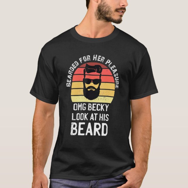 Camiseta Comportada Por Seu Prazer Barba Engraçada Cabelo F (Frente)