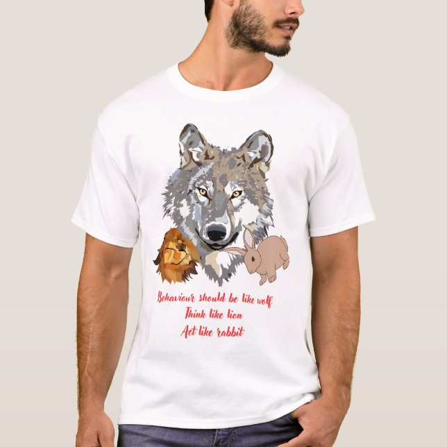 Camiseta Comportamento de Lobo - Presente de Aniversário Fe (Frente)