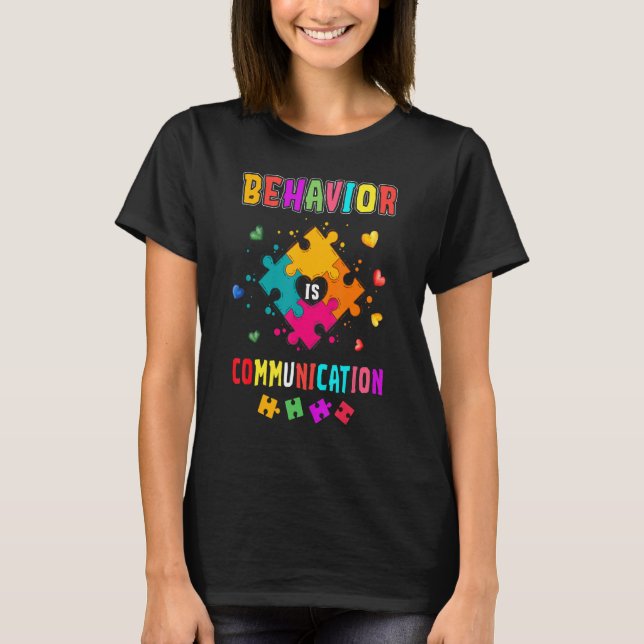 Camiseta Comportamento é Comunicação Autismo Combatente (Frente)