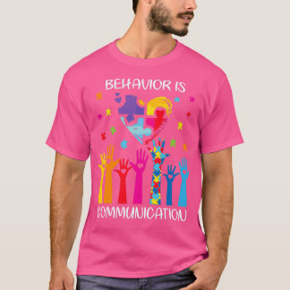 Camiseta Comportamento é consciência Comunicação do autismo