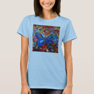 Camiseta Composição… 2006 da borboleta, óleo nas canva