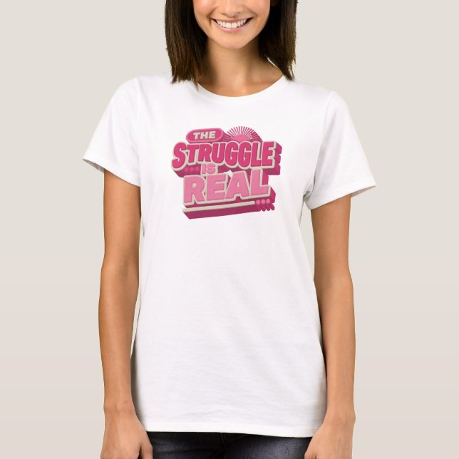Camiseta Composição artística moderna vermelha A LUTA É REA (Frente)