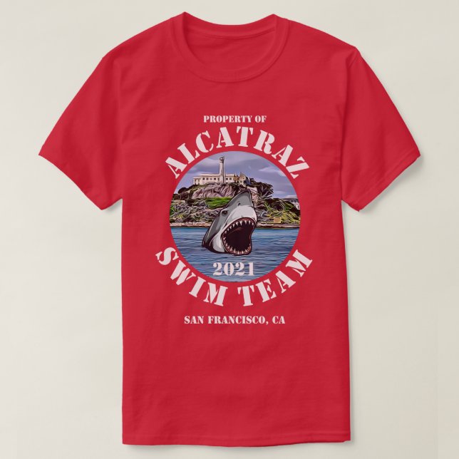 Camiseta Composição da Equipe de Escape da Ilha de Alcatraz (Frente do Design)