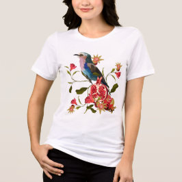 Camiseta Composição das frutas de aves e de romã.