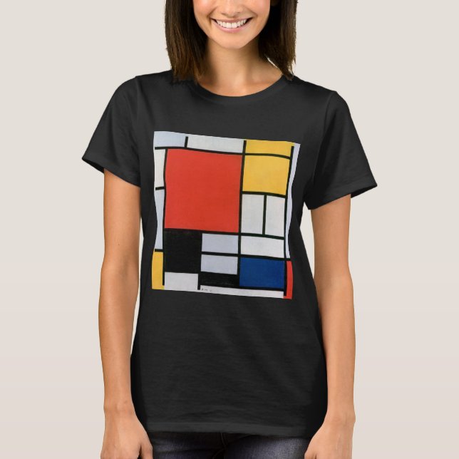 Camiseta Composição de Abstrato de Vintage por Piet Mondria (Frente)