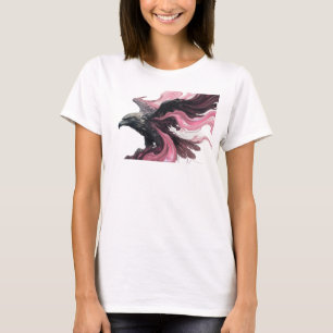 Camiseta Composição de Arte de Águia Abstrata Rosa Legal
