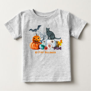 Camiseta Composição de Halloween Meu Primeiro Halloween
