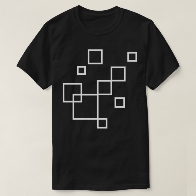 Camiseta composição geométrica dos quadrados (Frente do Design)
