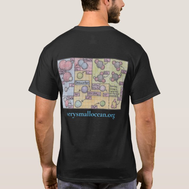 Camiseta Composição Infográfica Da Água Do Mar (Verso)