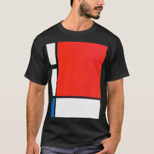 Camiseta Composição Piet Mondrian Com Vermelho