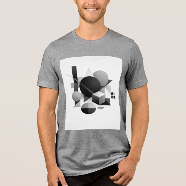 Camiseta Composición geométrica en equilibrio monocromático (Frente)