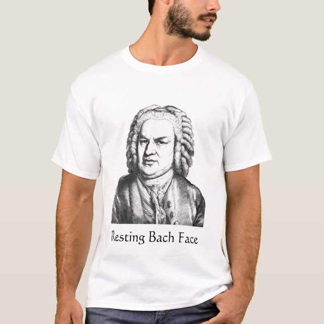 Camiseta Compositor de Música Clássica de Bach Face em Desc (Frente)