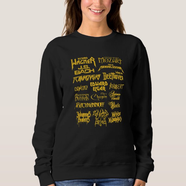 Camiseta Compositor De Música Clássico Em Estilo Metálico (Frente)