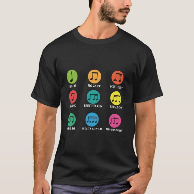 Camiseta Compositores Al Music Notas (Frente)