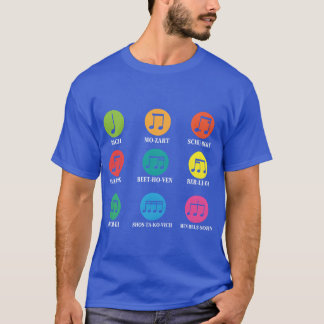 Camiseta Compositores Notas Musicais Clássicas