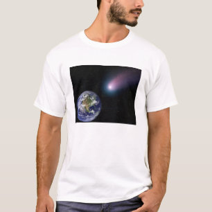 Camiseta Composto de Digitas de um título do cometa para o