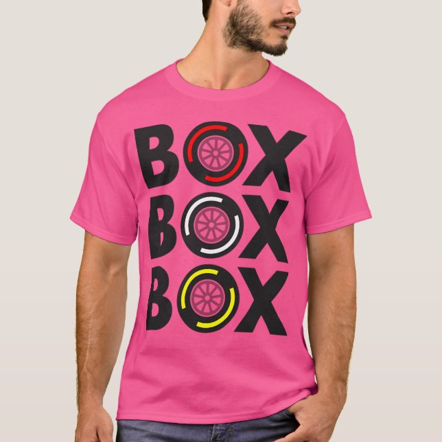 Camiseta Composto de Pneu de F1 Box Box Box (Frente)